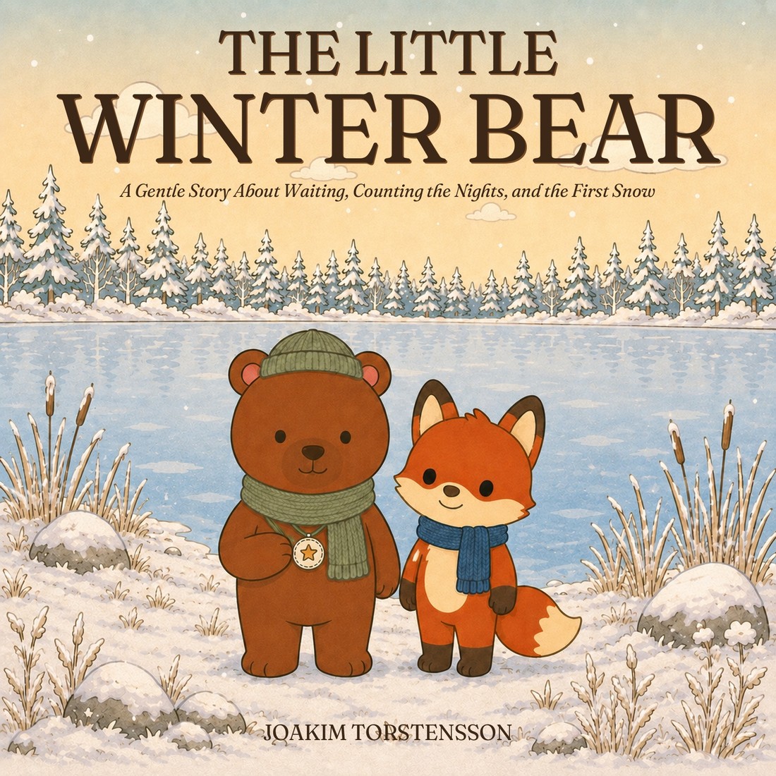 The Little Winter Bear book cover — Bruno and Fern the fox in the snow